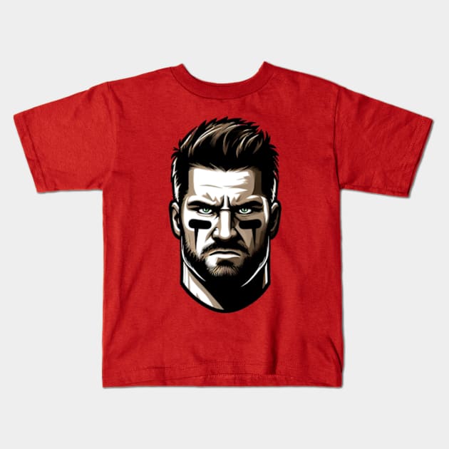 Jason Kelce Serious Face Kids T-Shirt by elegantelite